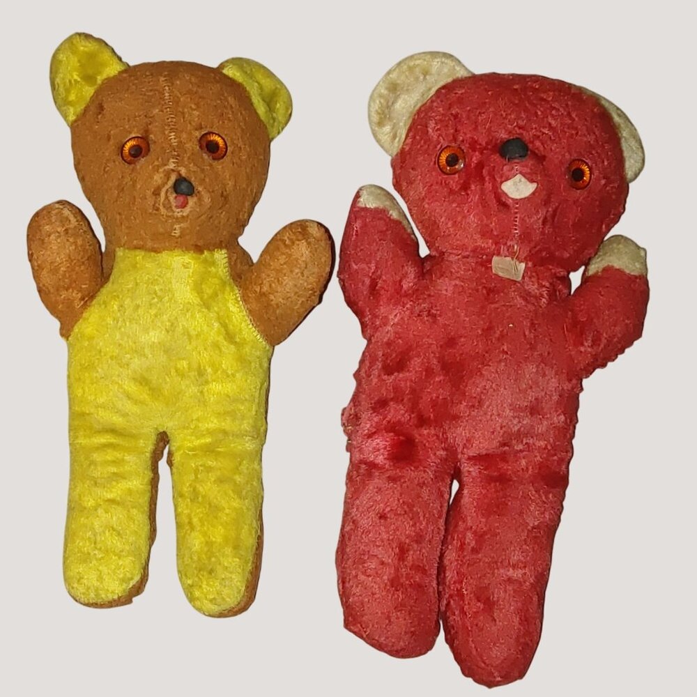 Teddy Bears Set of 2 Plush Dolls Toy Collectors Nostalgic Vintage
